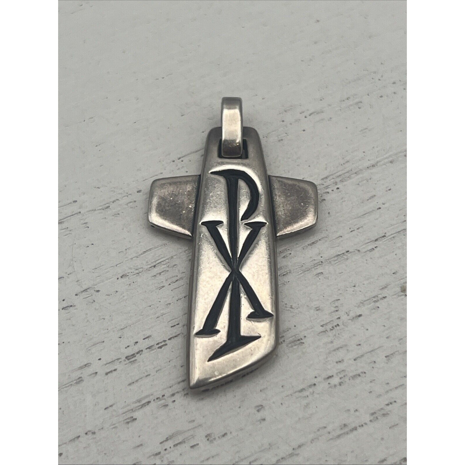 Retired James Avery Rare Reversible Pendant Fish And Chi Ro Christogram Neat 400$